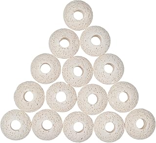 SUNYIK Pack of 50 White Lava Rock Essential Oil Diffuser Stone Loose Beads for Jewelry Making, Round Volcanic Rock Large Hole Stone Beads for DIY Project