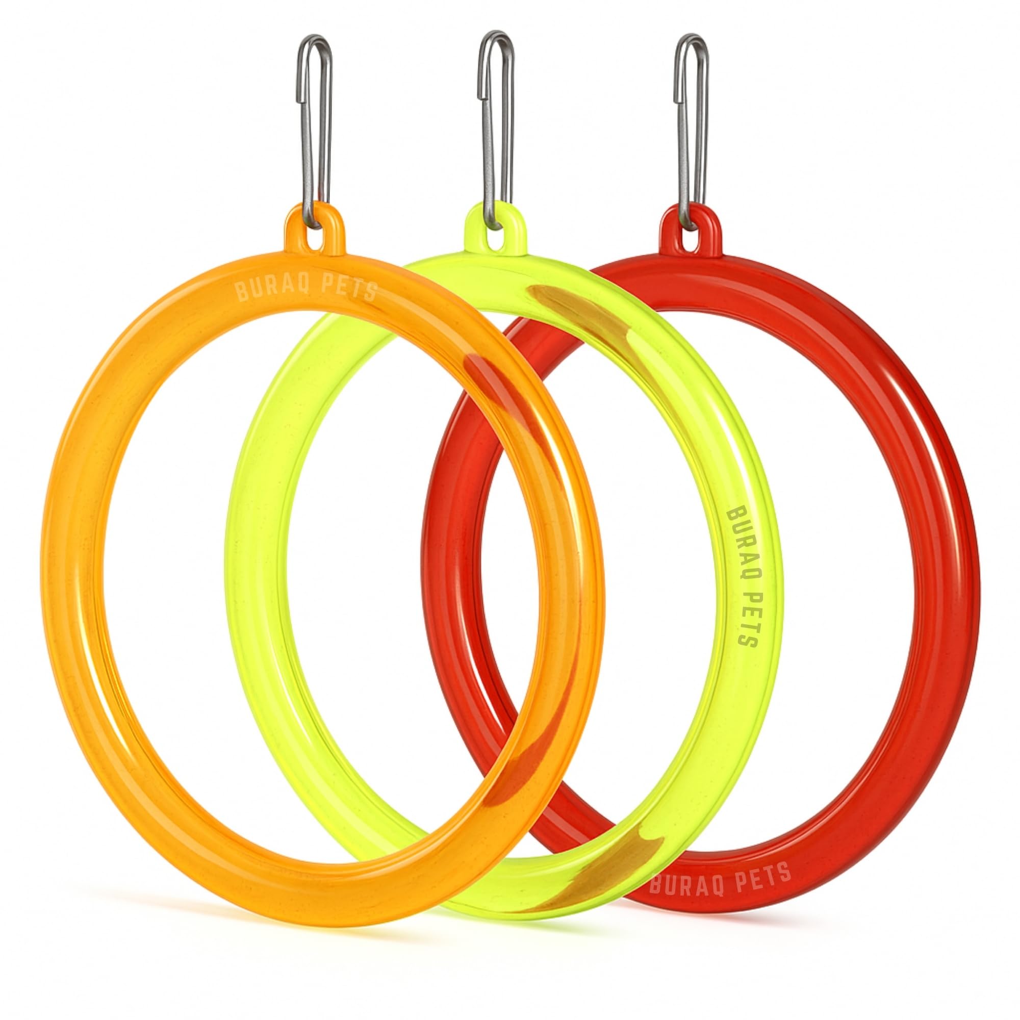Buraq 3 Pcs Interactive Playful Bird Hanging Ring - for Hanging Swing | Holding | Chewing & Playing | Set Suitable for Love Birds | Budgies | Parrot | Cockatiel | Conure | Finches