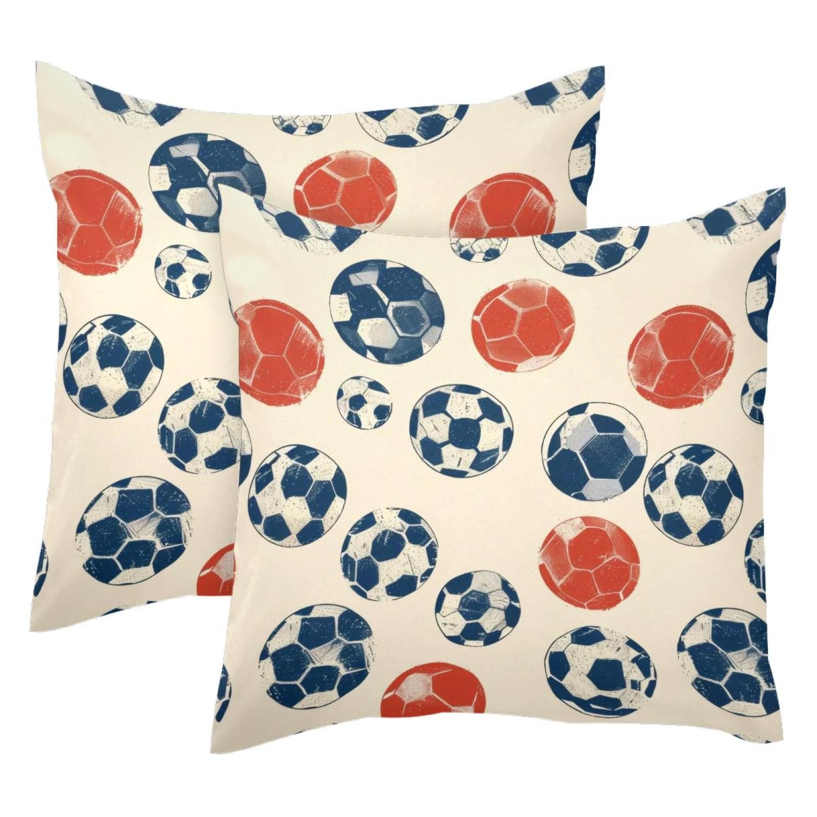 Housse de coussin velours motif football 50x50 cm pour chambre enfant