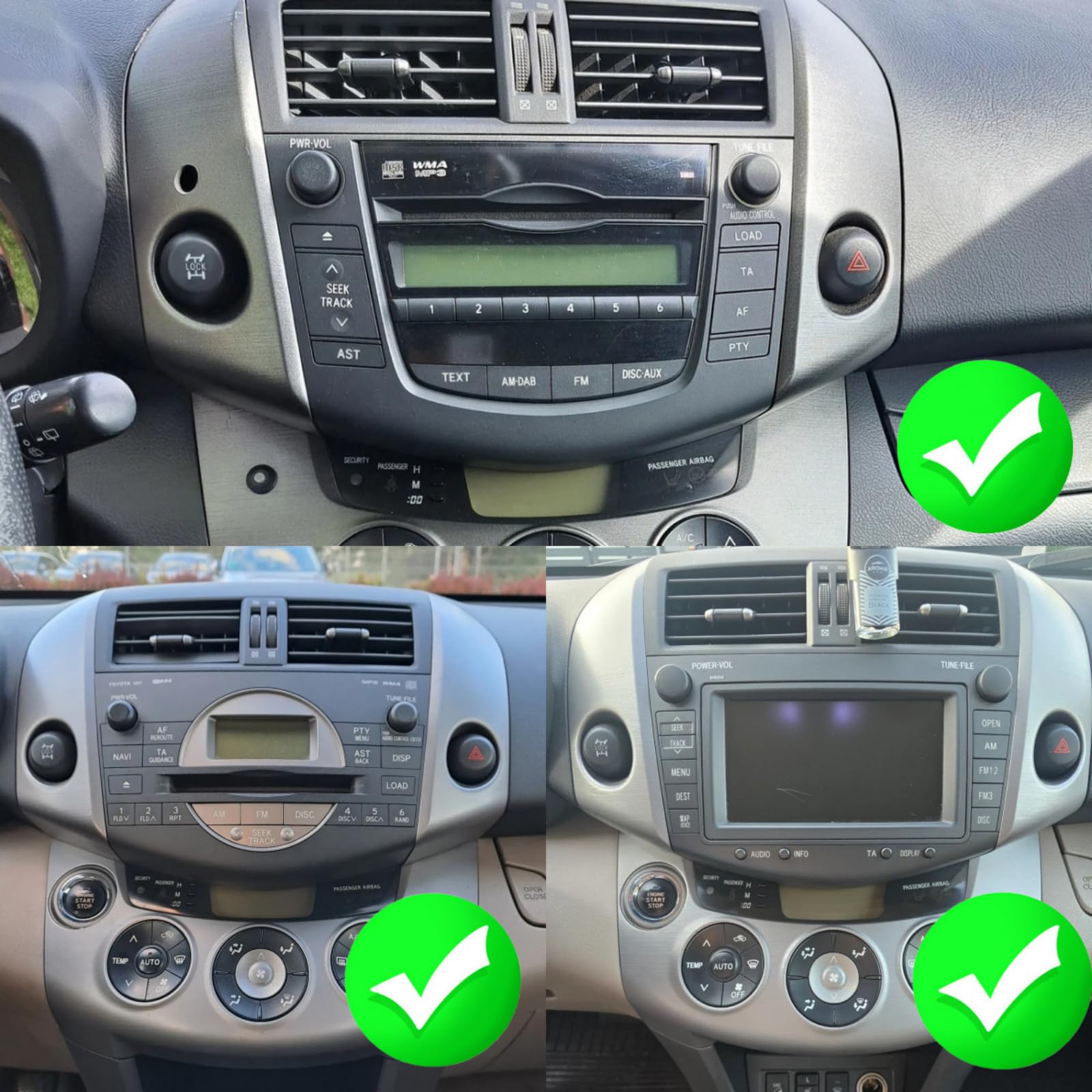 Radio samochodowe do Toyota RAV4 III 2006-2012, system Android 13 4GB+64GB z Carplay Android Auto, 9-calowy qled ekran dotykowy, obsługuje Nawigację GPS WLAN BT LTE
