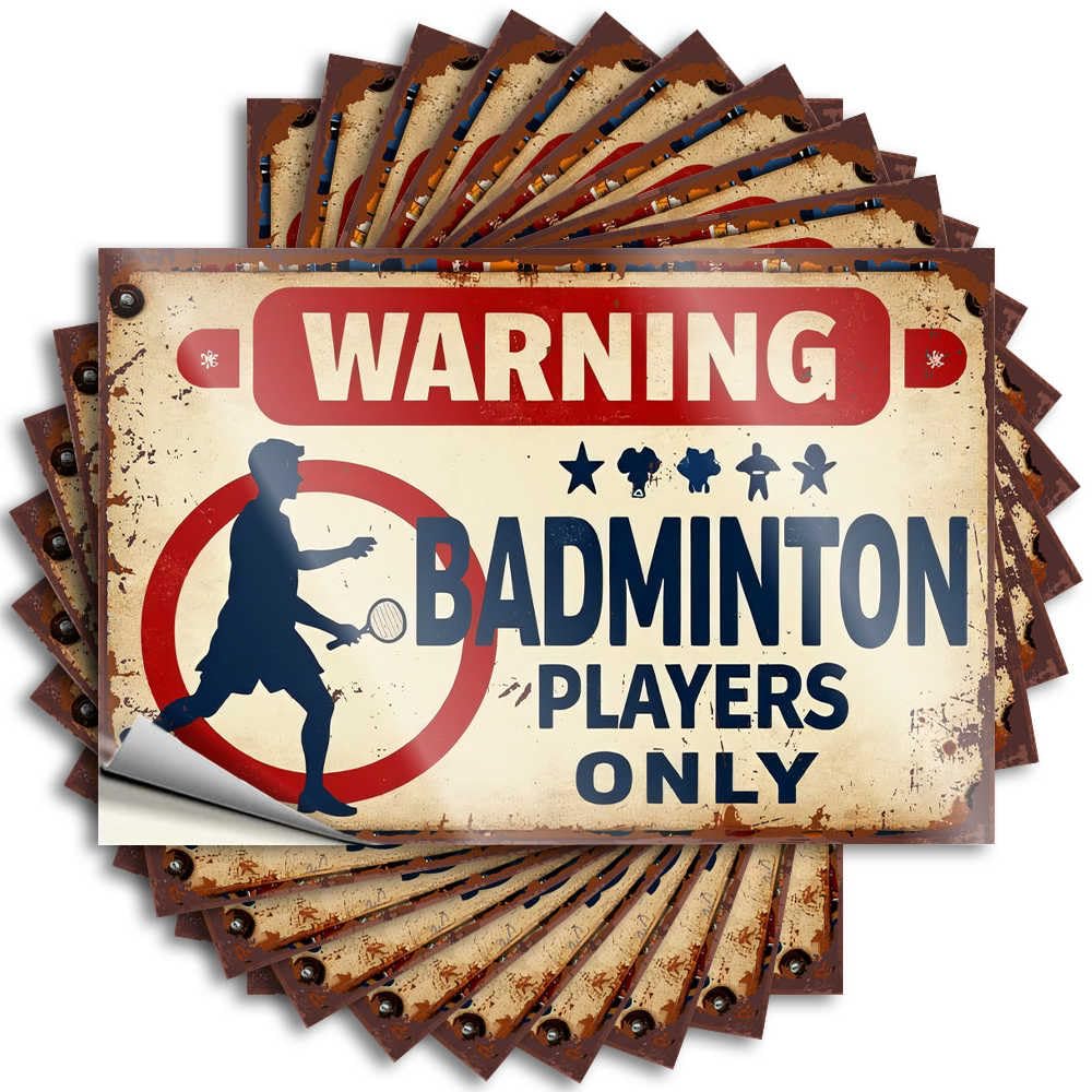 Badminton Warning: Keep Out for Non-Players! Teen Stuff Feminist - Tattoo Wall Waterproof Decal(6X9CM)