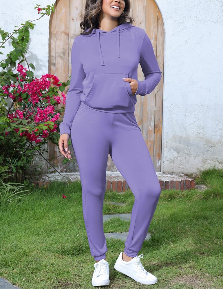 HBQ Two Piece Outfits For Women Casual Long Sleeve Hoodie Sweatshirts Jogger Sweatpants Tracksuit Sweatsuit Lounge Sets - Image 3