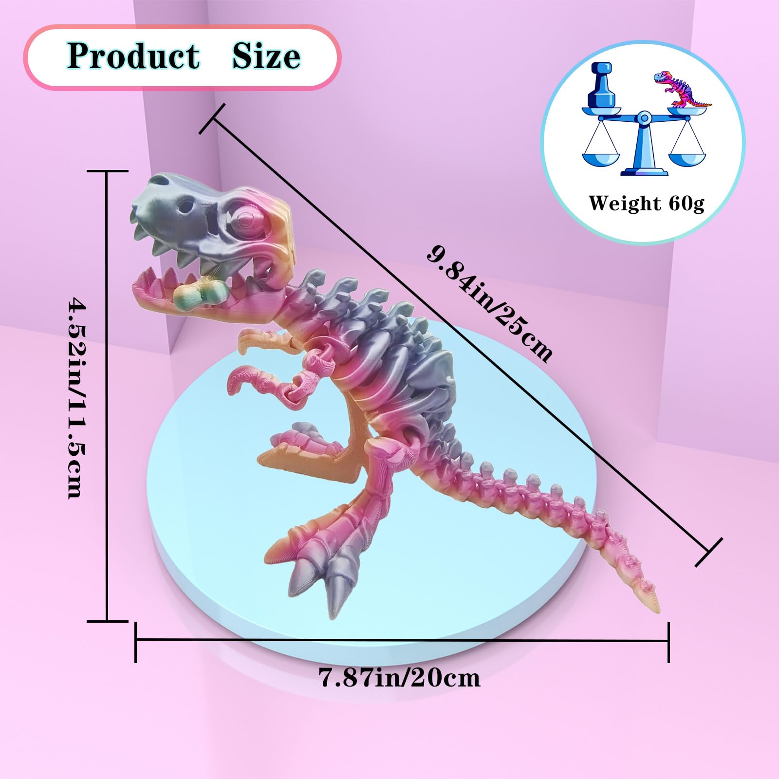 Amazon.com: JIANLEKE 3D Printed Dinosaur Toy, Flexible 3D Printed
