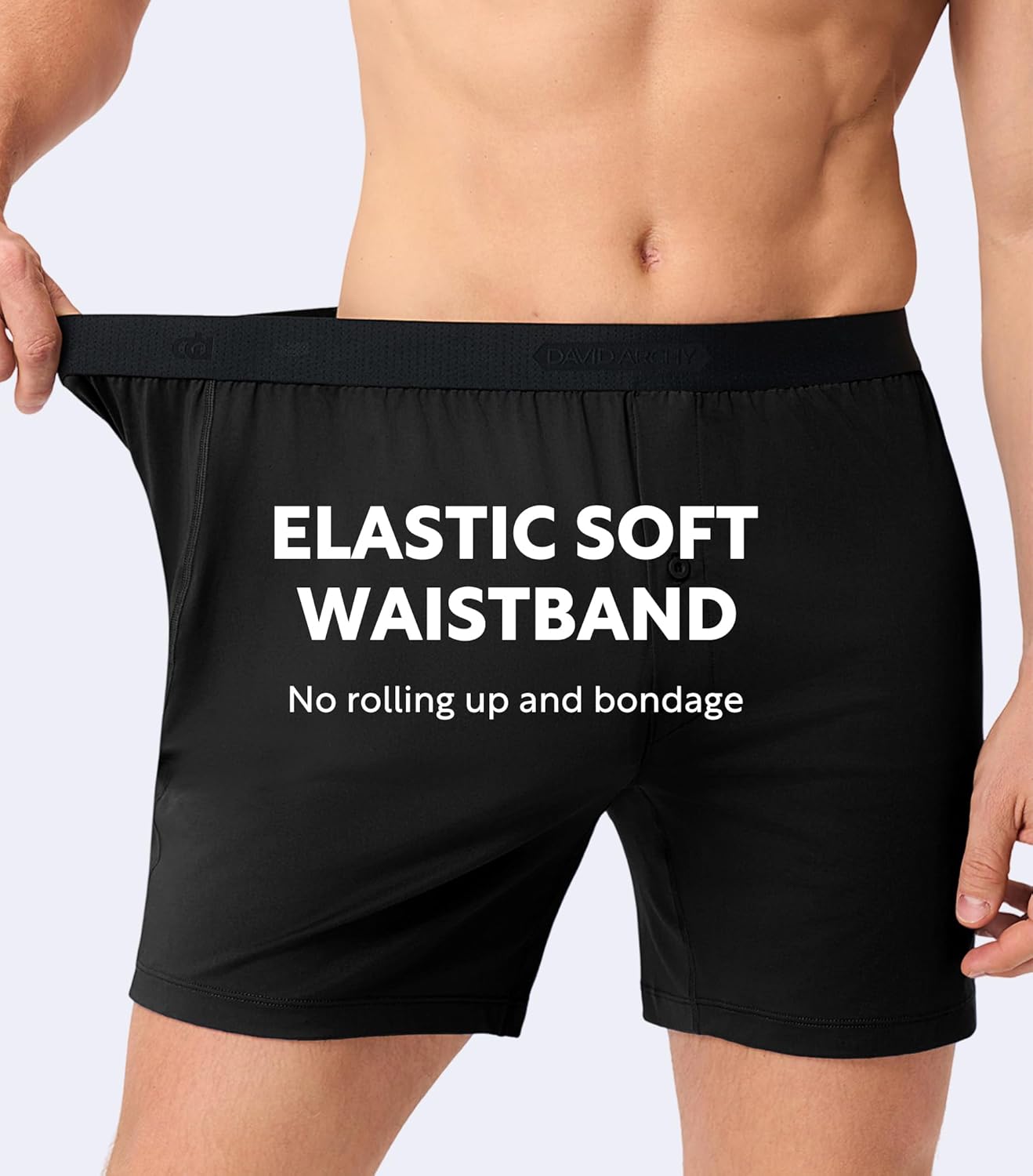 DAVID ARCHY Men's Light Sports Boxer Shorts Underwear Breathable and Cool Boxers with Button Fly 3 or 5 Pack - Image 4