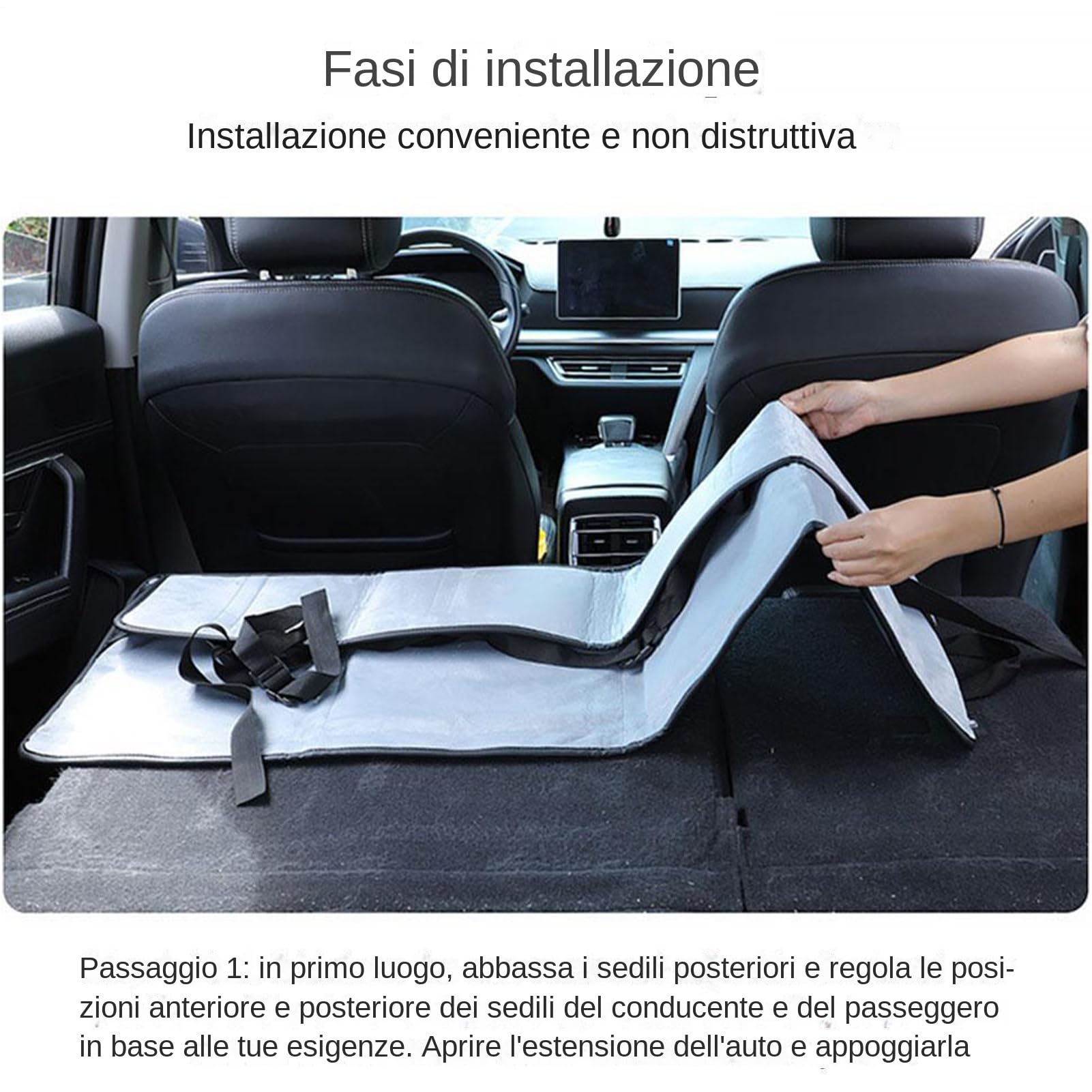 Generico Materasso Per In Auto Estensibile per Sedile Posteriore da Viaggio | Comoda Estensione per Materasso da Auto da Viaggio Avventure Outdoor e Campeggio