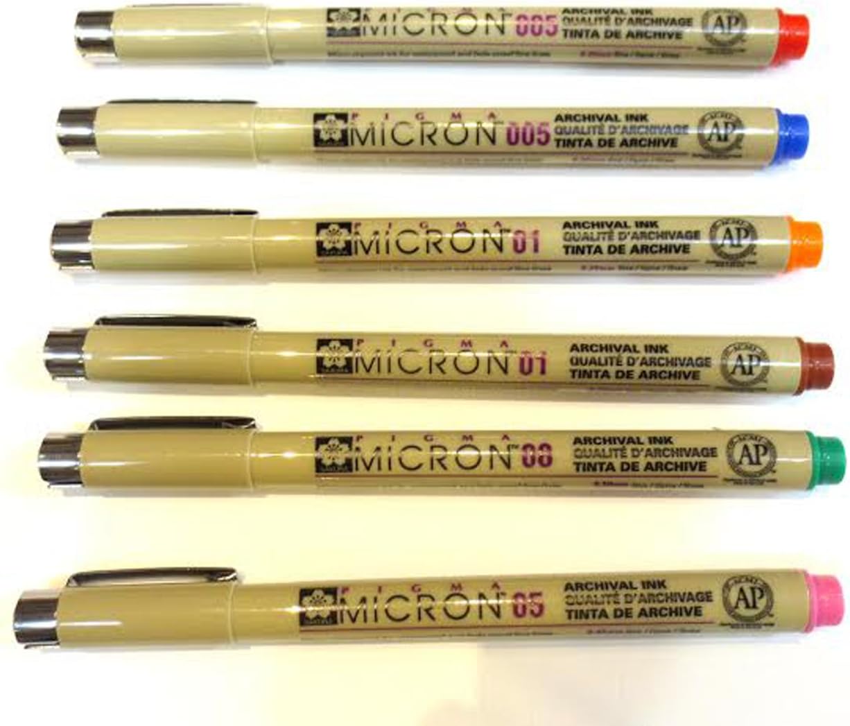 Pigma Micron Set of 6 Multi-Color Sakura Pens