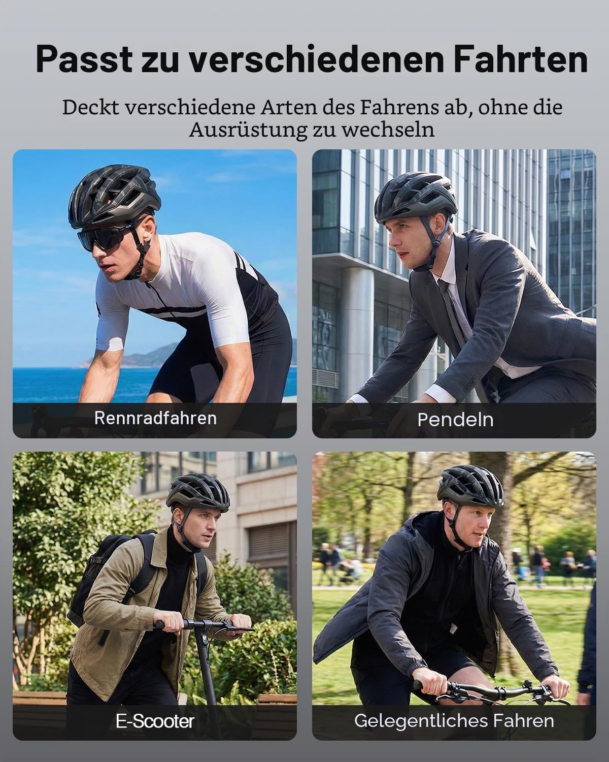 Odoland Fahrradhelm für Damen und Herren, Erwachsene Rennradhelm mit Belüftungssystem, Leicht Radhelm mit individuelle Größenanpassung, Cityhelm