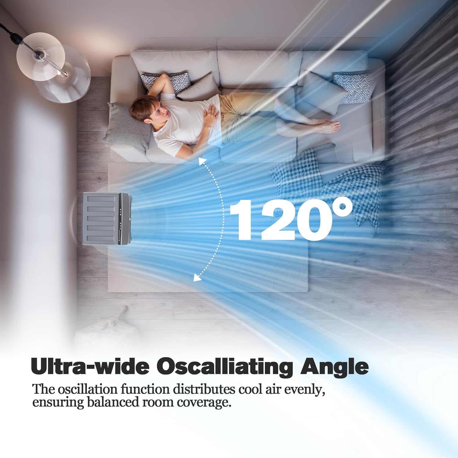 Swamp Cooler Air Conditioners, Large 5.3-Gal Tank for 7d Cooling, 4-IN-1 Portable Evaporative Cooler with LED Touch Screen, 3 Fan Speeds,12H Timer and Remote, 600 sq ft, Ideal for Large Rooms
