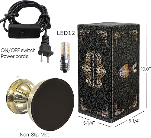 Miniatura 7 de SILVERFEVER Lámpara de mosaico en forma de huevo, farol marroquí de cristal turco, decoración de habitación, luz nocturna para dormitorio, sala de