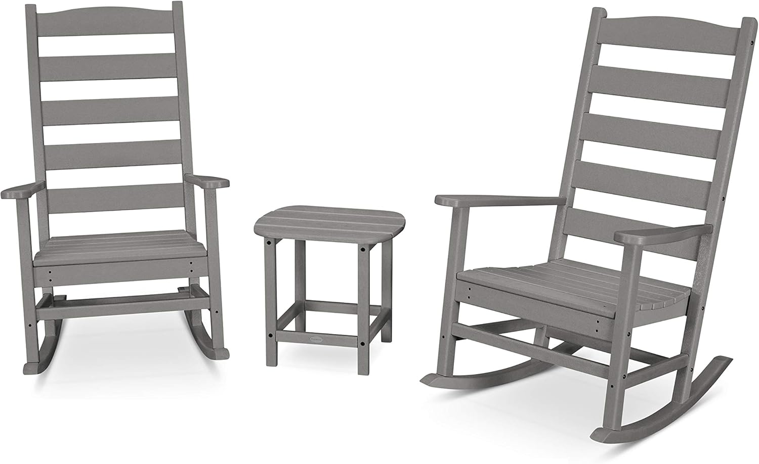 POLYWOOD® Black Outdoor Rocking Chairs Set of 2 - Composite Rocking Chairs for Front Porch, Patio, or Garden