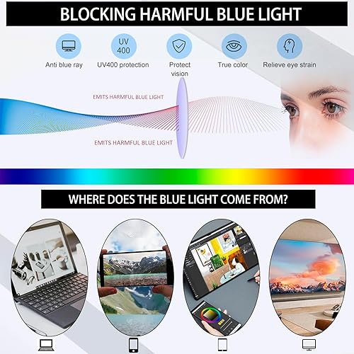 Vista 34 de NORPERWIS Paquete de 6 lentes de lectura para mujeres y hombres, lectores de luz azul, anteojos de computadora antirreflejos con bisagra de resorte