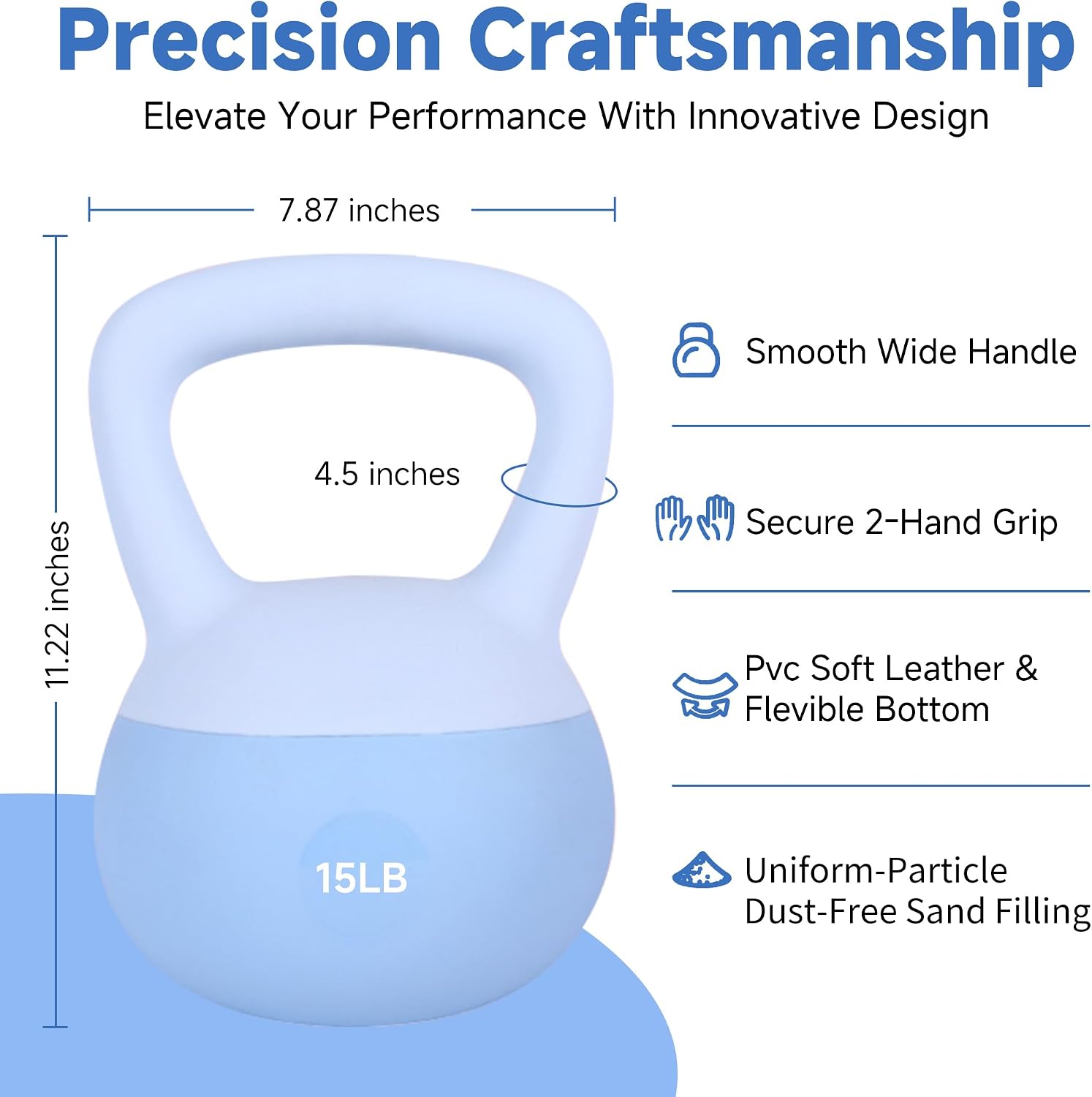 Leikefitness Soft Kettlebells,Sand Filled Weights for Women and Men,Color Coded Anti Slip Soft Kettlebells,Home workout