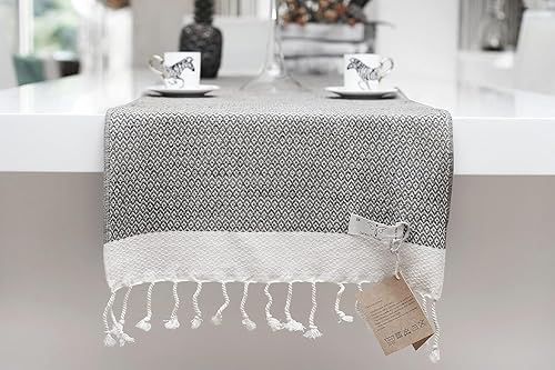 Miniatura 34 de SMYRNA TURKISH COTTON - Camino de mesa turco original de la serie vintage 100% algodón, 15 x 48 pulgadas Camino de mesa vintage de granja