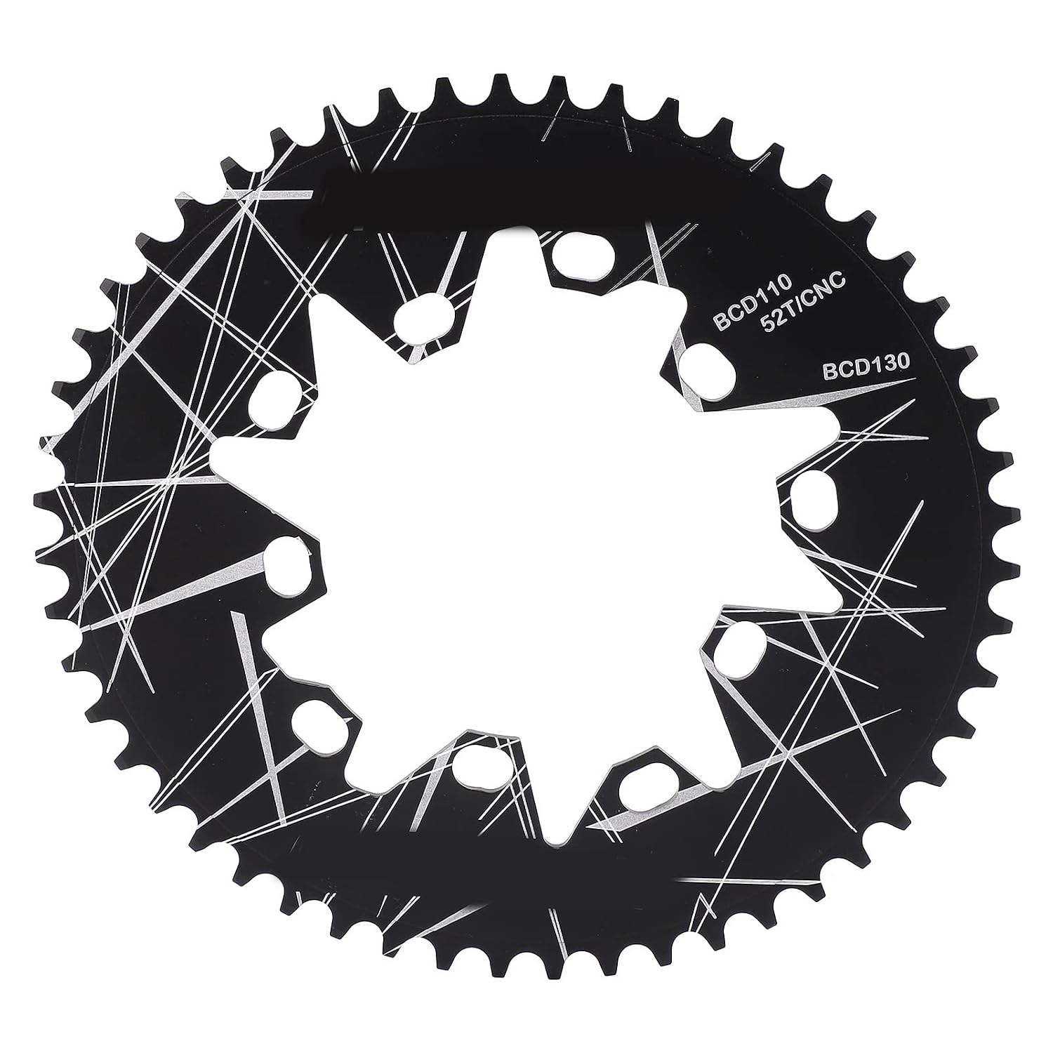 VGEBY Oval Disc Chainring, Lp Litepro 52T Oval Disc Chainring 110 130 BCD Road Folding Aluminum Chainwheel Narrow Wide Chainring
