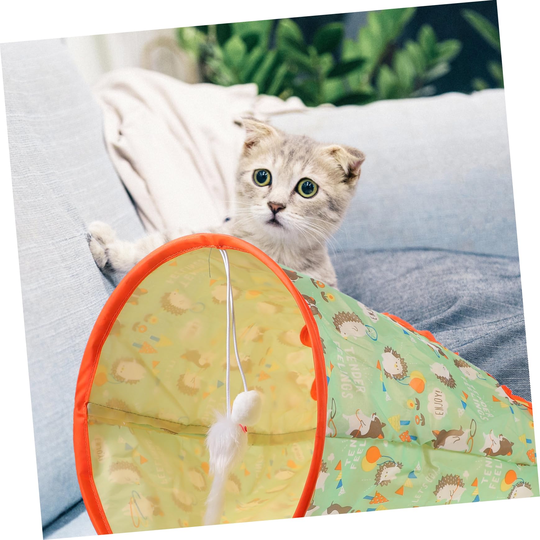 INOOMP 4stücke Cat Tunnel Spielzeug Für Katzen Faltbarer Katzentunnel Mit Plüschbällen Für Drinnen Und Draußen Fördert Bewegung Und Spielvergnügen Sicheres Versteck Für Ihre