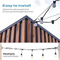 Vista 6 de Kit de colgar luces de cadena NEREUS con cable de acero inoxidable 304 recubierto de vinilo de 200 pies, kit de suspensión de luces de cadena