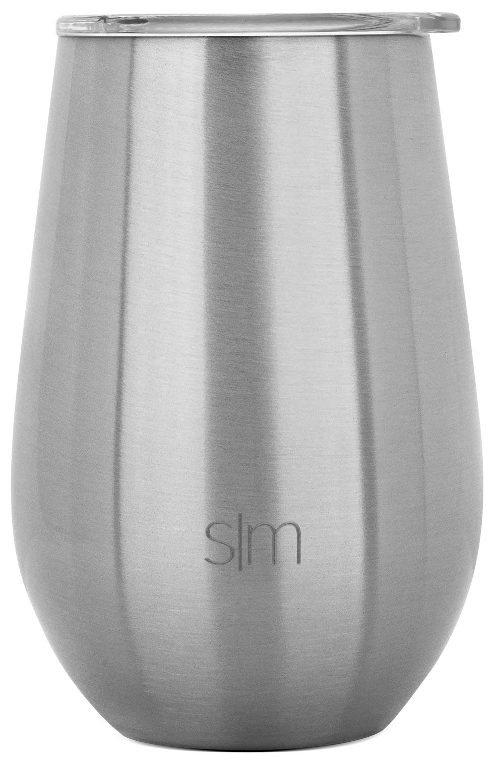 Limited Stock Simple Modern Wine Tumbler with Press-In Lid | Vacuum Insulated 12oz Stemless Glass Cup or Coffee Mug with Lid | Spirit Collection | Simple Stainless