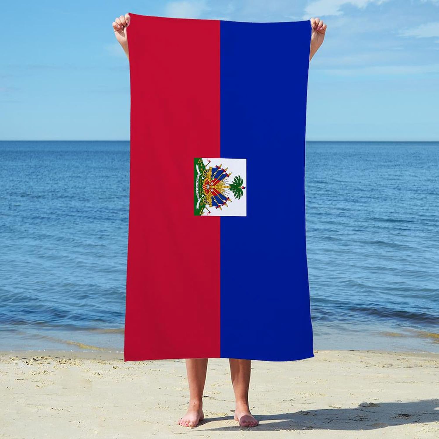 CafePress Flag of Haiti 30"x60" Absorbent Cotton Back, Soft Beach, Pool Towel
