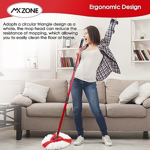 Miniatura 5 de Cabezal de base de repuesto para trapeador giratorio O Ceda giratorio de triángulo de repuesto para fregona giratoria de plástico, 1 unidad