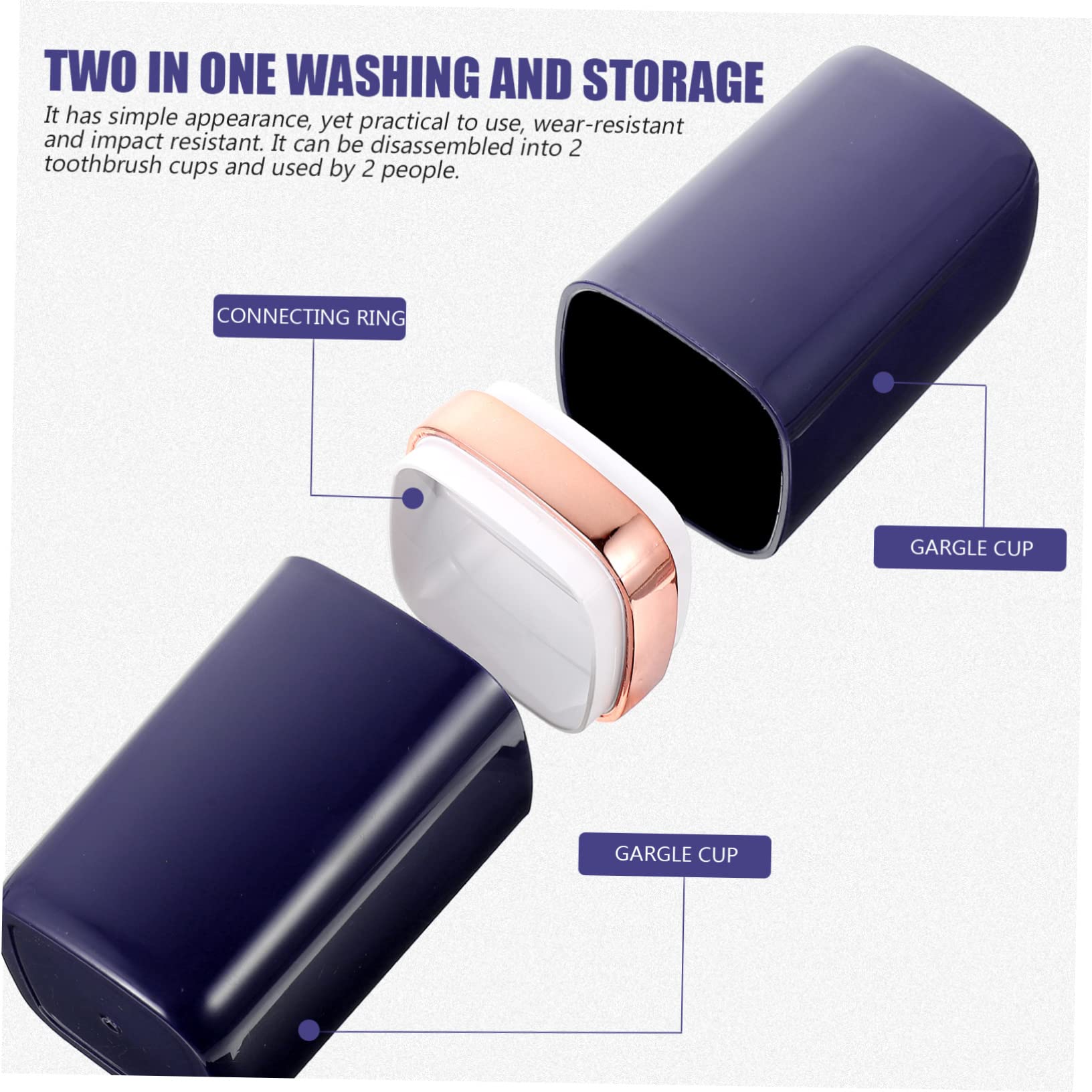Portaspazzolino da viaggio, 4 pezzi, contenitore per spazzolino da denti, accessorio per hotel, porta spazzolino da denti, portaspazzolino da viaggio, tazza da bagno portatile in ABS
