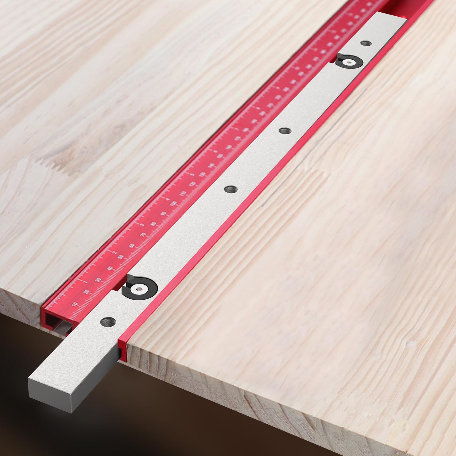 EFUTURETIME 2 x Barra de Inglete de Aleación de Aluminio, 9,5 X 19 X 300 mm, Barra de Ranura en T, Guía de Inglete de Aluminio para Sierras de Mesa, Taladros de Mesa, Sierras de Cinta, Carpintería