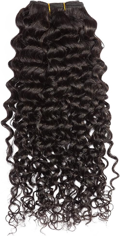 Dream Queen Curly Hair Extension 100% Human Hair Weft Extension Brazilian Natural Black Virgin Hair (14")
