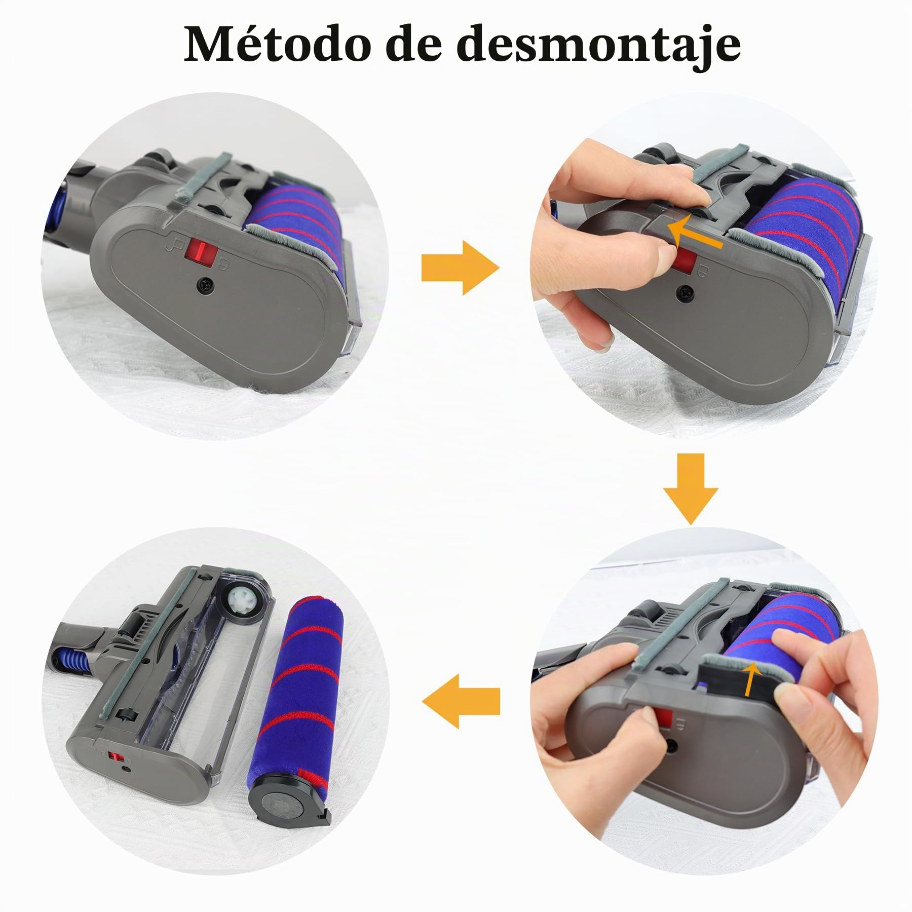 Cabezal limpiador de rodillo suave de repuesto para aspiradora inalámbrica Dyson V6, DC58, DC59, DC61, DC62, DC74, accesorio para suelo duro