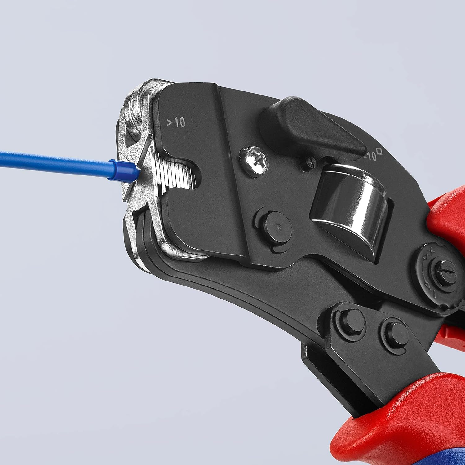KNIPEX Selbsteinstellende Crimpzange, 97 53 09 SB | Geeignet für Aderendhülsen mit Fronteinführung in Blister mit Mehrkomponenten-Hüllen 190 mm