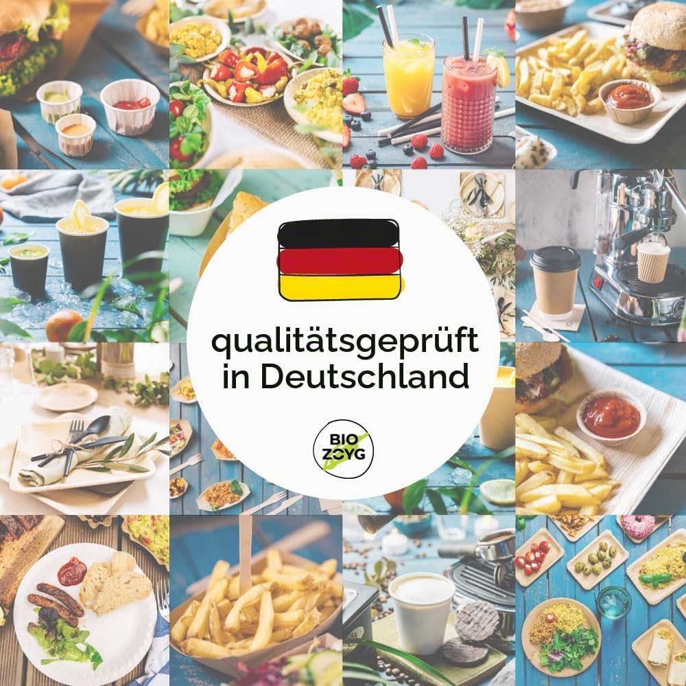 BIOZOYG Servierplatte 100 Stück 32,5 x 27 cm rechteckig - Palmblatt Teller Serviertablett Kuchenplatte kompostierbar Tablett - Snackteller, Alternative zu Schiefertafeln