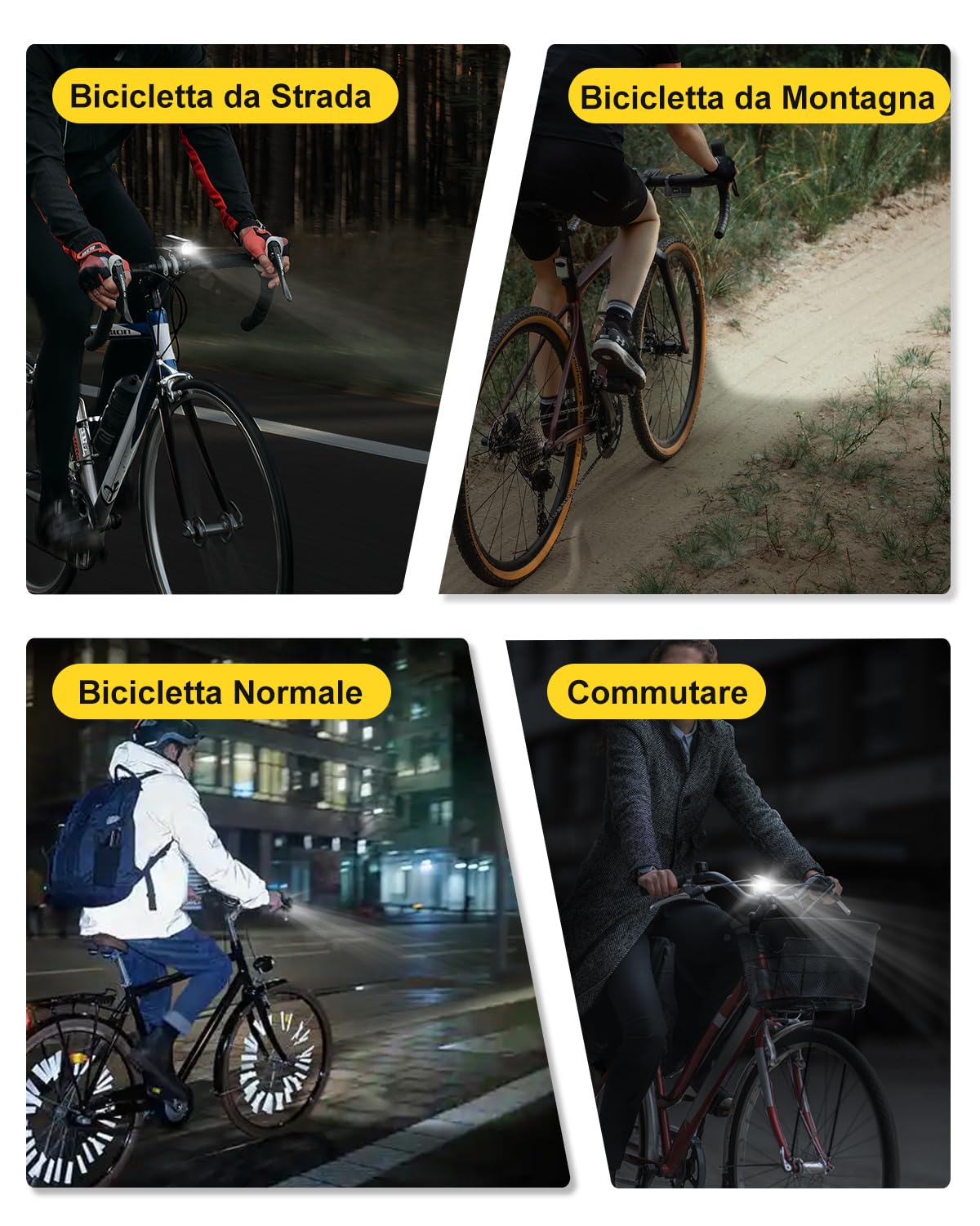 TOWILD CL600/CL1000 Luci Bici, 600/1000 Luen Luci Bicicletta Led per