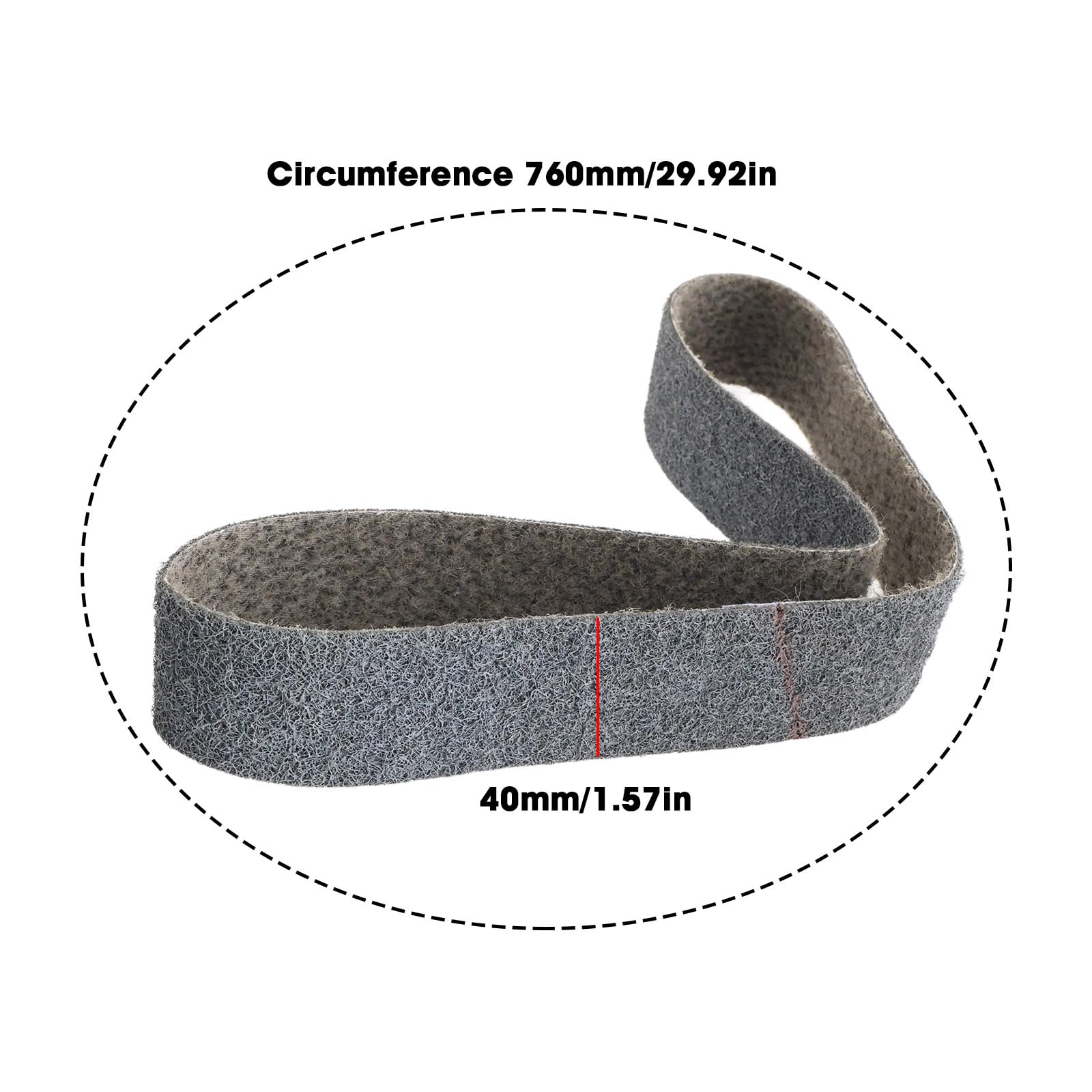 The Lord of the Tools 40x760mm Nylon Sanding Belt 600 Grit Non-Woven Abrasive Belt for Metal Granding (Grey) - Image 4