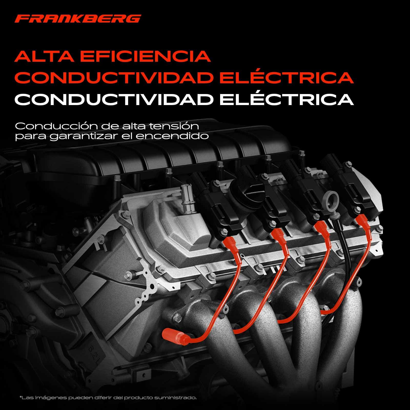 Frankberg 4x Juego de cables de encendido Gasolina Compatible con A1 A3 Altea Ibiza IV Leon Fabia II Rapid Yeti Beetle Golf VI Polo Replace# 03F905409A