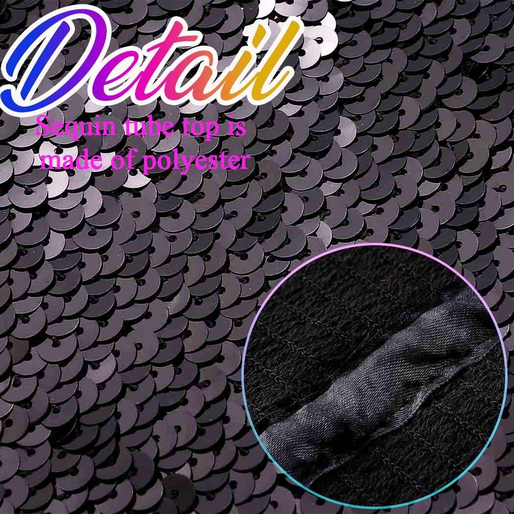 Nicute Sequin Tube Top Sparkly Crop Tops for Women - Image 3