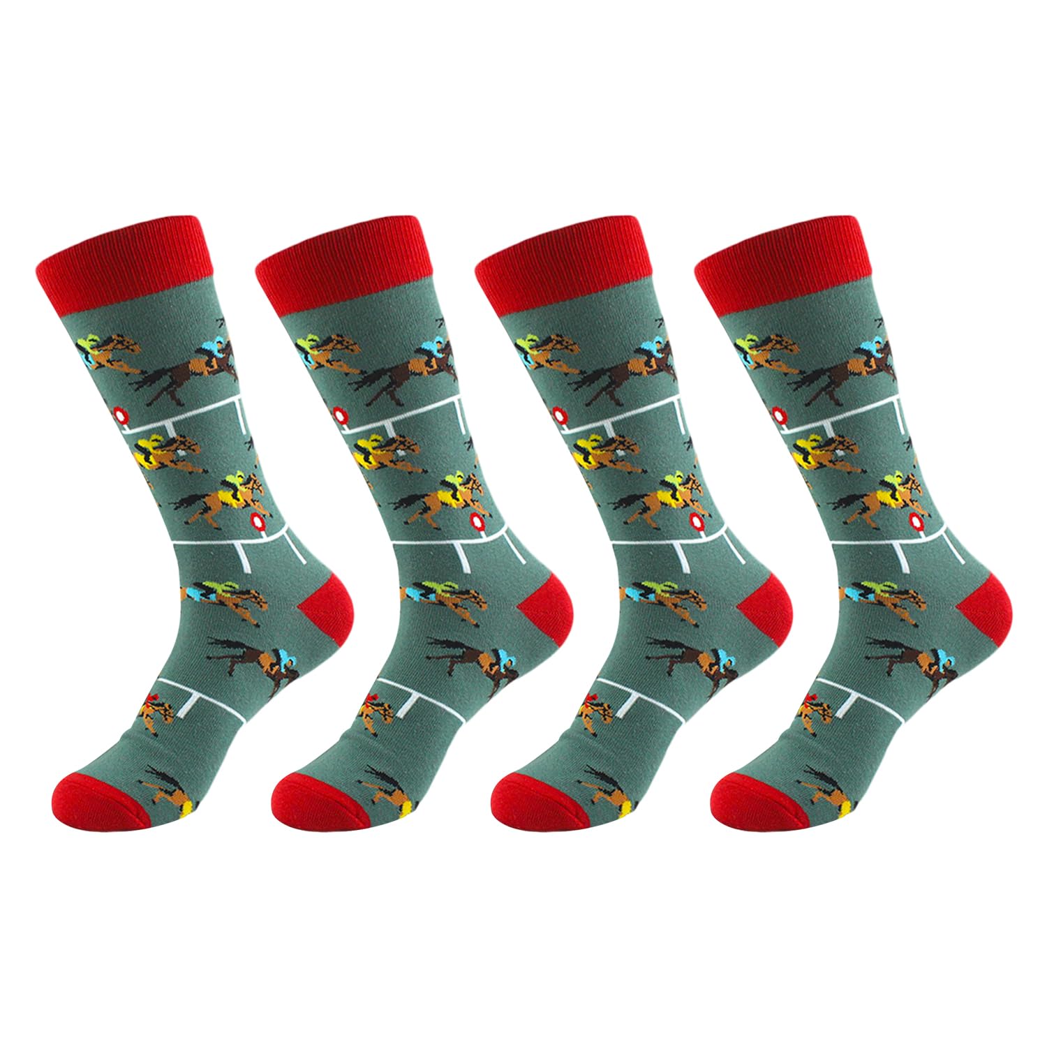 MAXQUU 2 Pairs Of Horse Racing Themed Socks, Creative And Fun Socks, Soft And Comfortable Socks, Gift For Horse Racing Enthusiasts.