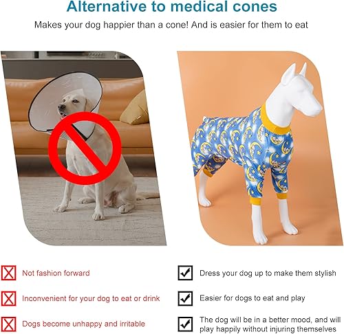 Miniatura 6 de LovinPet Pitbull - Pijama para perro, alivio de la ansiedad de las mascotas, pijama de protección solar para perro, cómoda tela elástica, mameluco