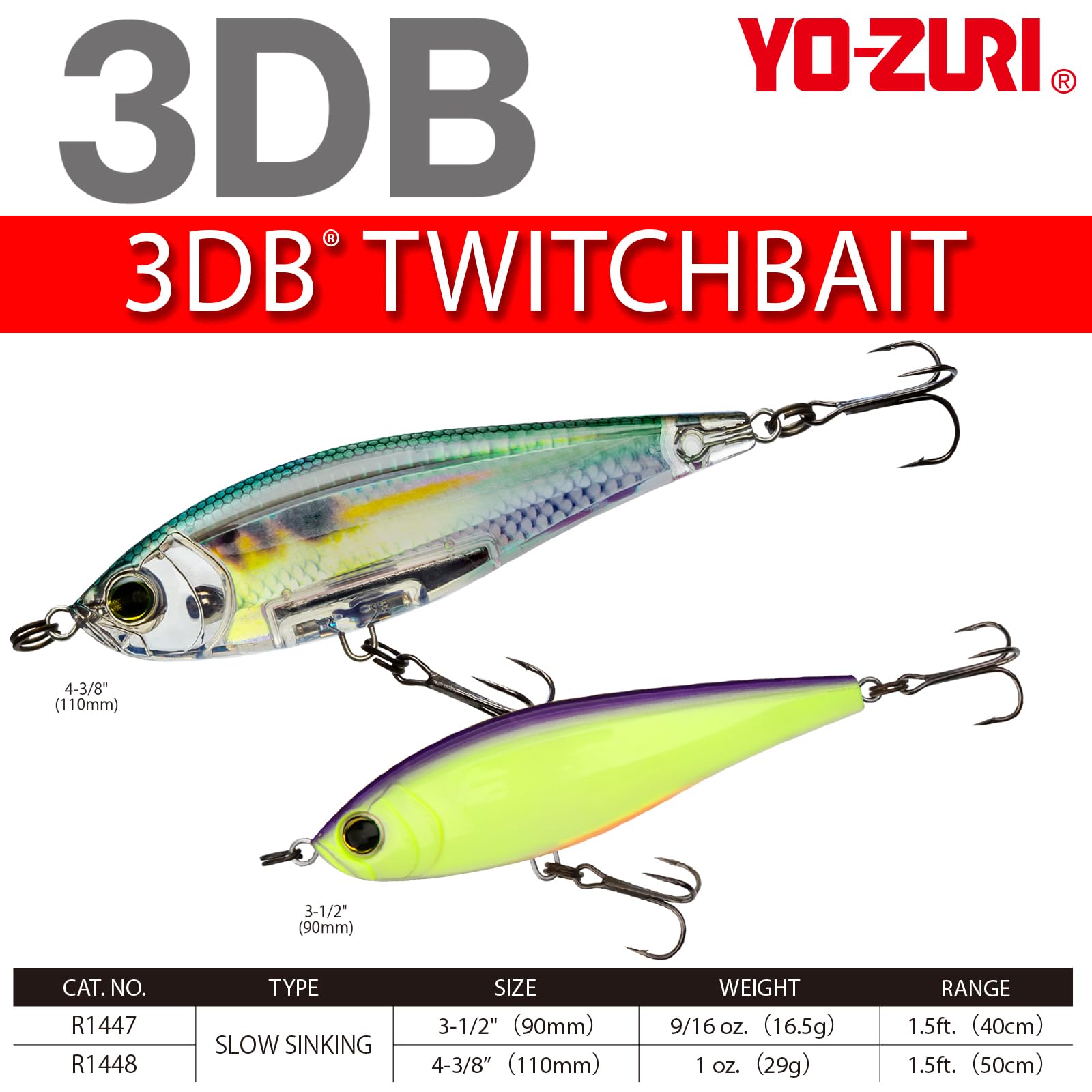 Yo-Zuri R1448-RGZS: 3Db Twitchbait (Ss) 110Mm 4-3/8