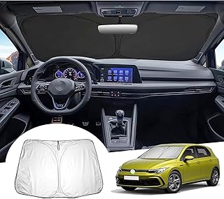 GAFAT Compatible with VW Golf 8.5 Golf 8 MK8 GTI GTE GTD R 2020-2025 2026 Sun Protection Front Windscreen Inside, Windscreen Parasol Sun Visor, Cooling, UV Protection, Golf 8.5 Accessories