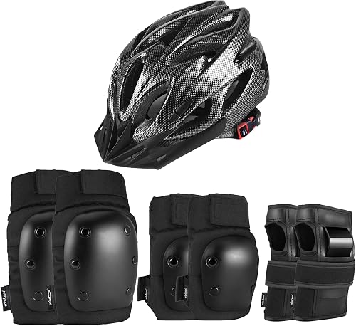 Adult Bicycle Helmet with Knee Elbow Pads Wrist Guards Setv