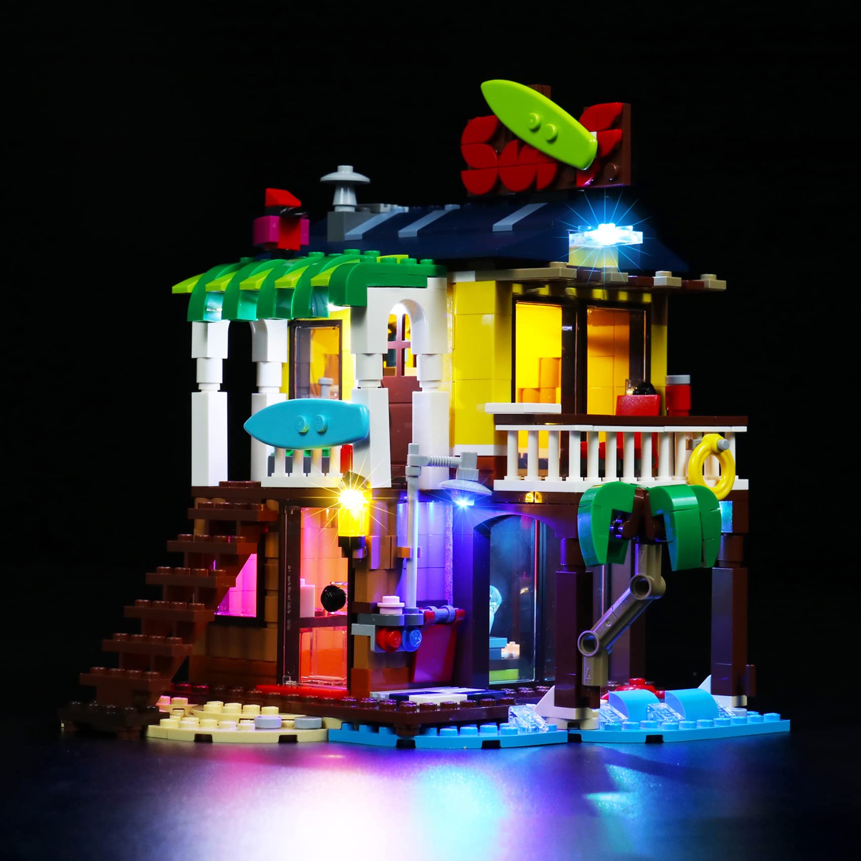 JANWAALY LED Lighting Kit Compatible with Lego Creator 3in1 Surfer Beach House 31118 Building Kit - Lights Only - Decoration LED Light Kit without Building Block Model (Basic Version)