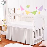 Vista 8 de Falda de cama para cuna, 100% algodón, natural, suave, transpirable para la piel delicada del bebé, falda de cama de cuna para bebés niños y niñas