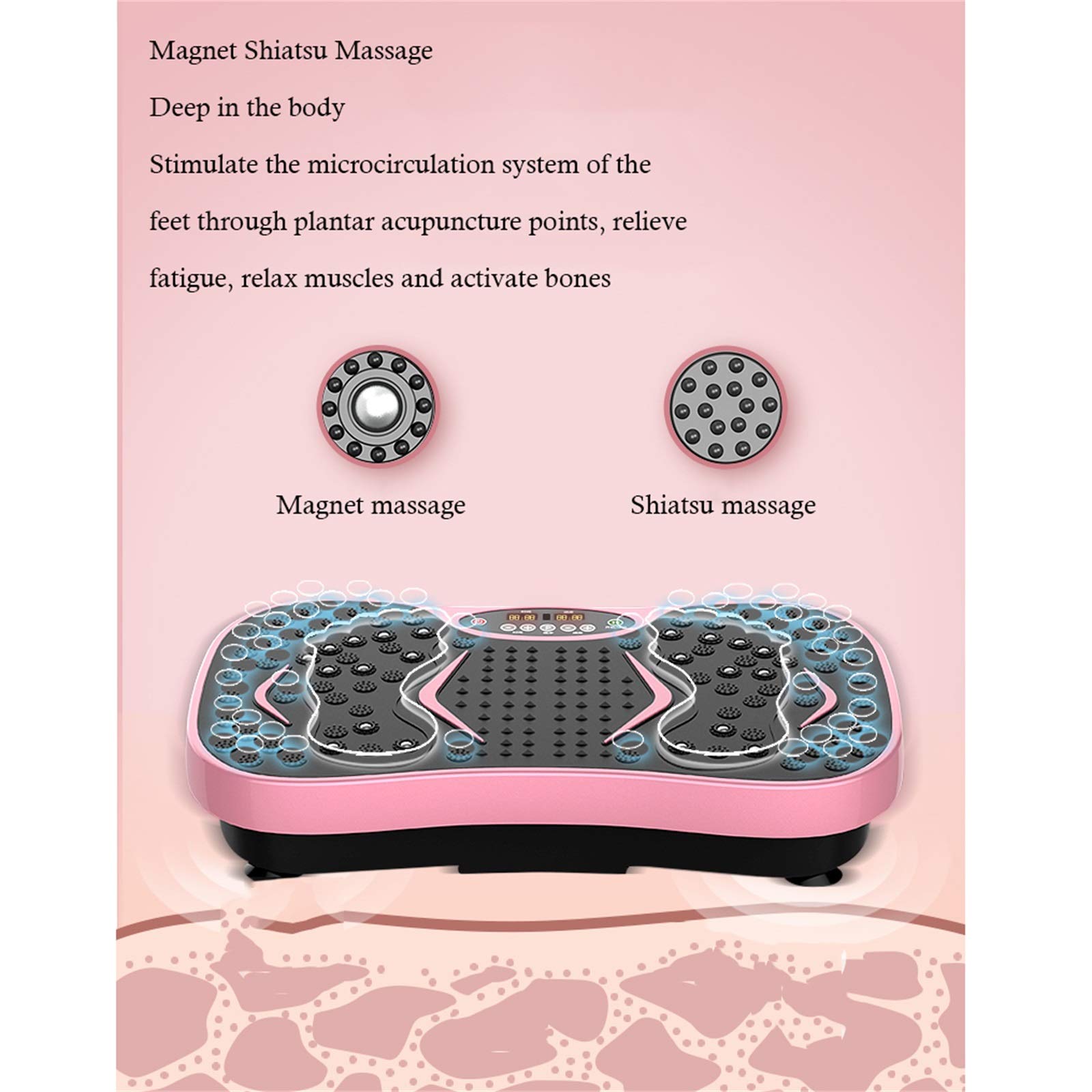 Pedana vibrante 120 kg, attrezzo fitness vibrante, con telecomando e bande di resistenza, attrezzature per l'allenamento domestico per dimagrire e tonificare (dimensioni: 57,5 * 42 * 17,5 cm