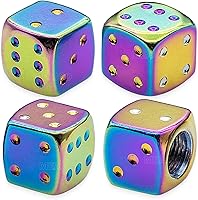 Vista 13 de 6 tapas de vástago de válvula de neumático, tapas de válvula de neumático de acero inoxidable para automóviles, camiones, SUV, motocicletas, Verde