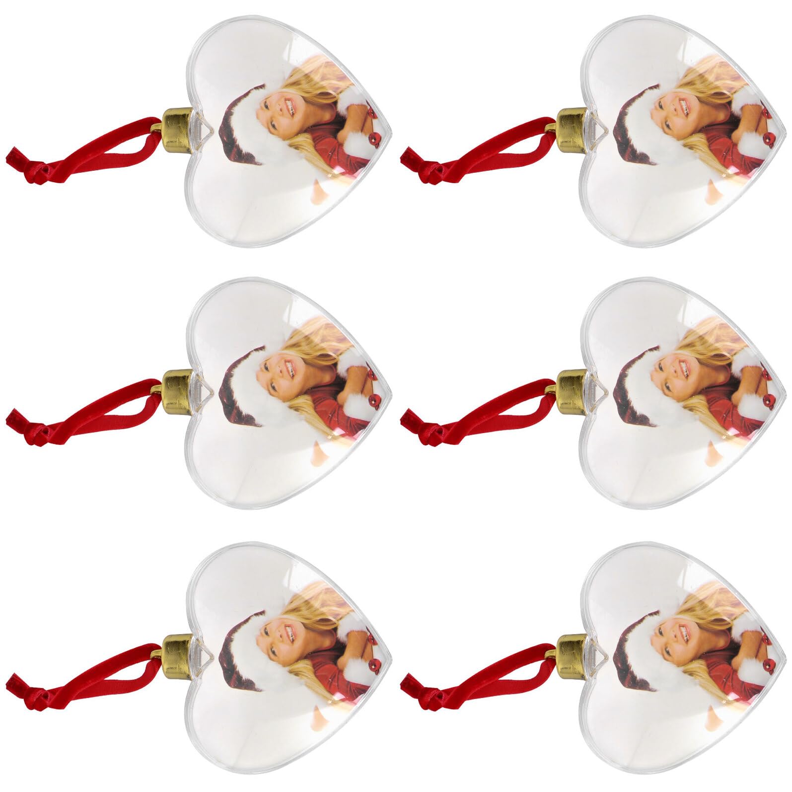 Set di 6 Palline di Natale Foto in Plastica da Appendere, Decorazioni Natalizie da Appendere al Soffitto per Feste, Pendenti Decorativi per Generare Atmosfera Accogliente