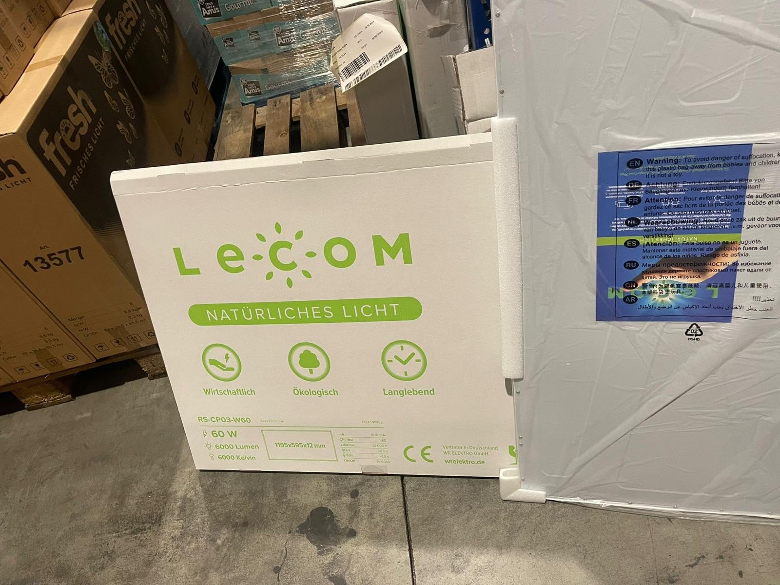 LECOM LED Panel XXL 120x60 Neutralweiß 4000K 6000lm Rasterleuchte | LED Deckenleuchte für professionelle, helle und gleichmäßige Beleuchtung. Flaches Design. Für Räume mit hohem Lichtbedarf.