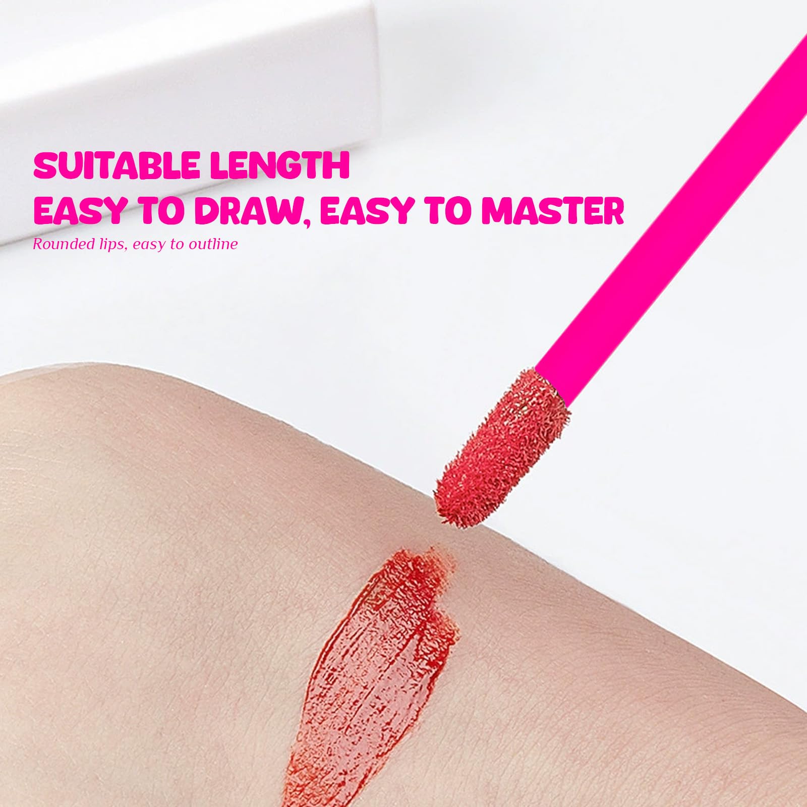 monouso Pennelli per labbra, 200 pezzi di applicatori per labbra, pennello applicatore per rossetto pennello per lucidalabbra e correttore strumenti di trucco per labbra e occhi (Rosso Rosa)