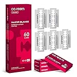 CAVEEM 60 Count Double-Edge Safety Razor Blades, Replacement Razor Refills for Shaving, Stainless Steel Blades for All Standards Double-Edge Razor