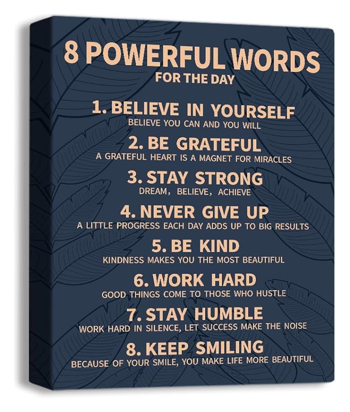 ZDVHOMCB Motivational Rules of Life Poster Wisdom Quotes Canvas Wall-Art Print for Home Office Decor School Library Study Room Framed,16x24inch(40x60cm)