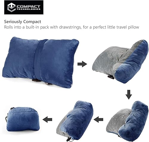 Miniatura 5 de Almohada de viaje compacta fabricada con espuma viscoelástica triturada y tela polar súper suave para una máxima comodidad en los viajes. Diseño