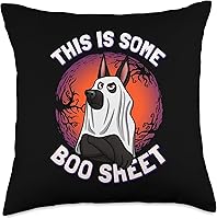 Vista 5 de Boo Sheet Halloween Black German Shepherd Almohada de tiro 16x16, multicolor