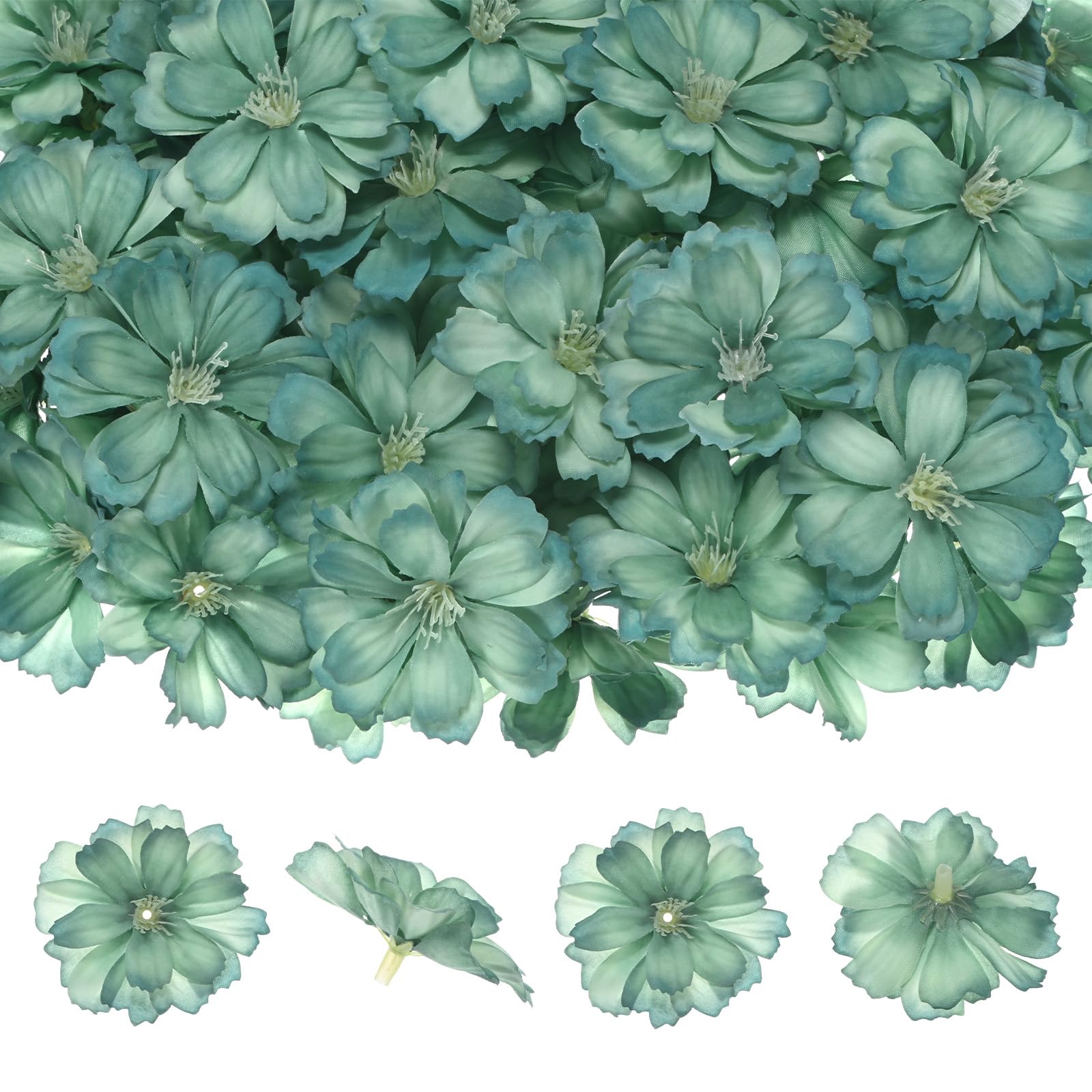 M METERXITY 100-Pack Artificial Flower Heads, Silk Fake Plum Blossom Head for Wedding/Garland/Hat/Shoes/Party Decoration